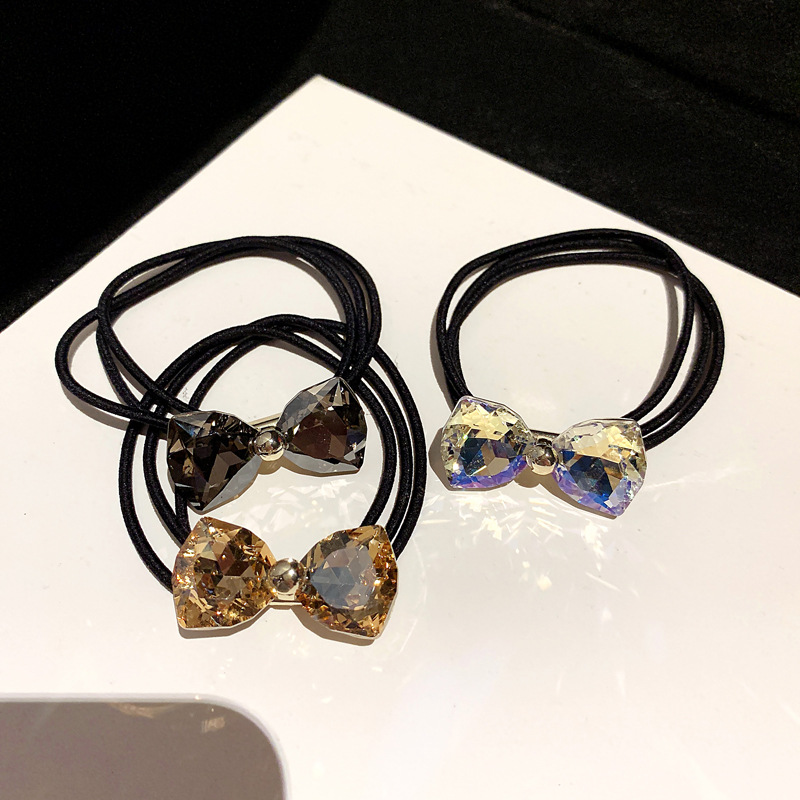 Rhinestone Bow Hair Ropes Set  - Ribbon Bow Gift review and price