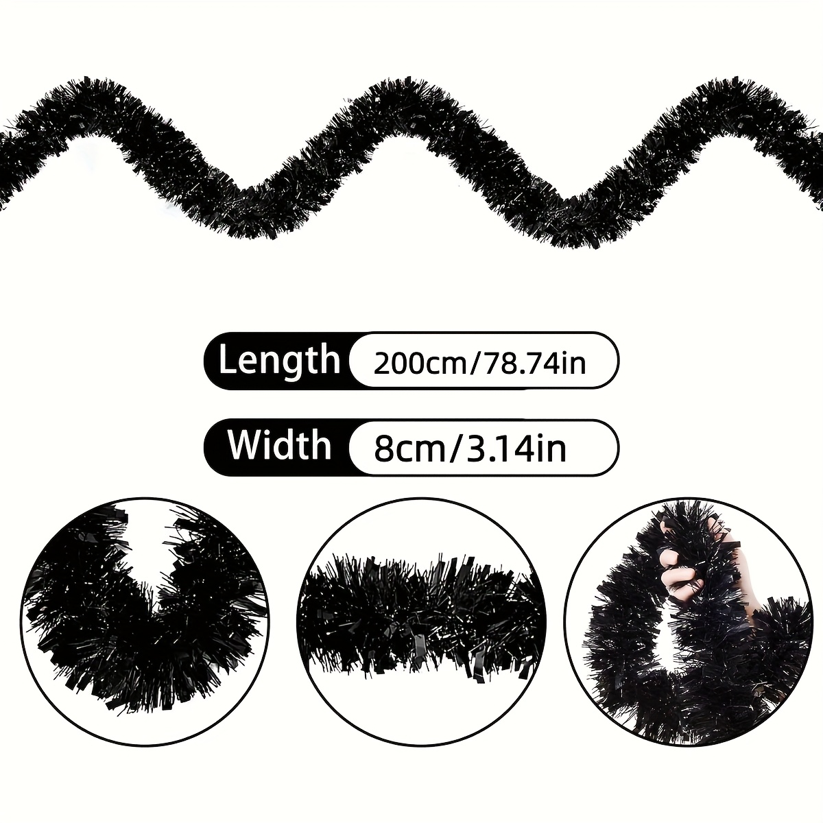1pcs Black Tinsel Garland in M - Tinsel Garland Decoration review and price