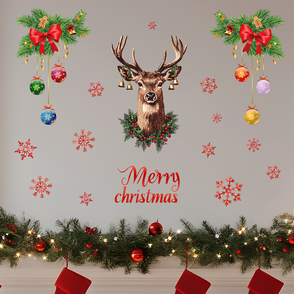 Christmas Snowflake Deer Head  - Snowflake Window Decal review and price