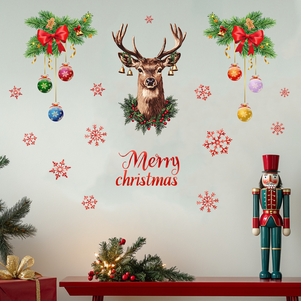 Christmas Snowflake Deer Head  - Snowflake Window Decal review and price