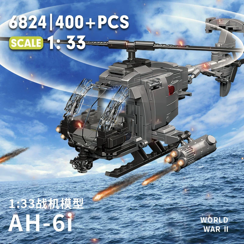 Diy Military  AH-6i Helicopter - Lego Set Creator review and price