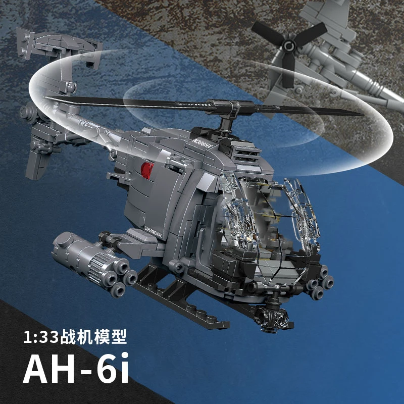 Diy Military  AH-6i Helicopter - Lego Set Creator review and price